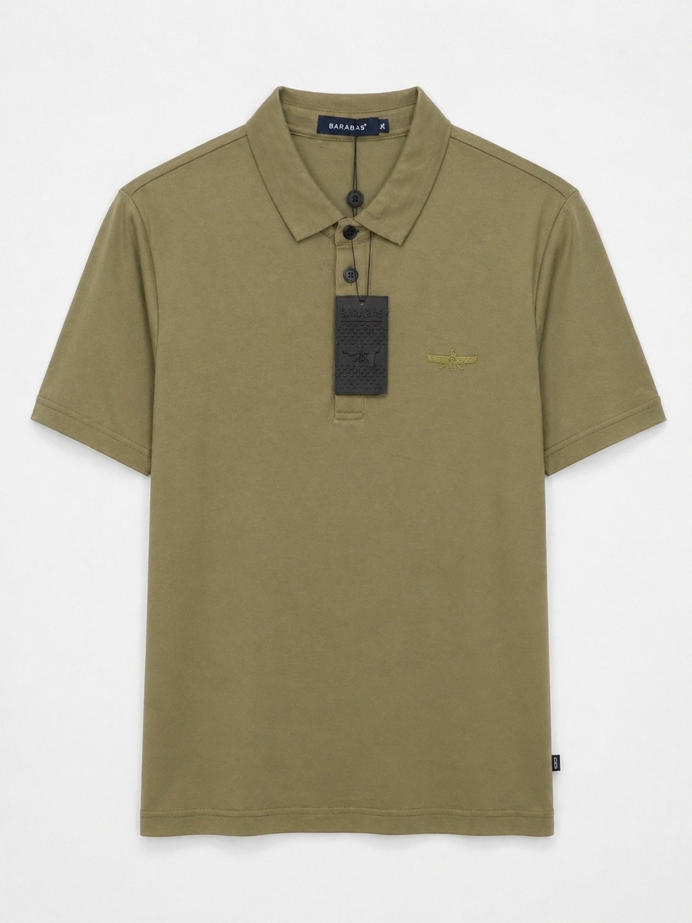 🆕️Barabas Polo Shirt Mens Olive Green XL Designer Luxury Short Sleeve Slim Fit